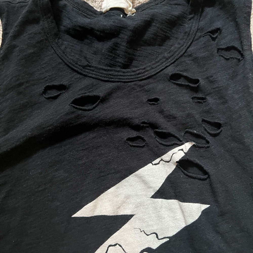 Fantastic Fawn Black Lightening Bolt Tank Top
